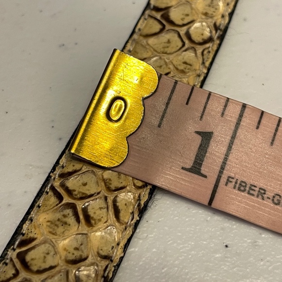 EUC Vintage 90's Ann Taylor Genuine Snakeskin Ornate Buckle Belt Size Large - Picture 13 of 13